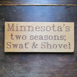 Minnesota Seasons Sign Wall Hanging 9 x 4.5" Reclaimed Wood